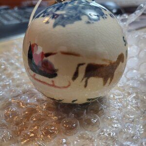 Hand painted blue ridge mnt sleigh bell ride ornament